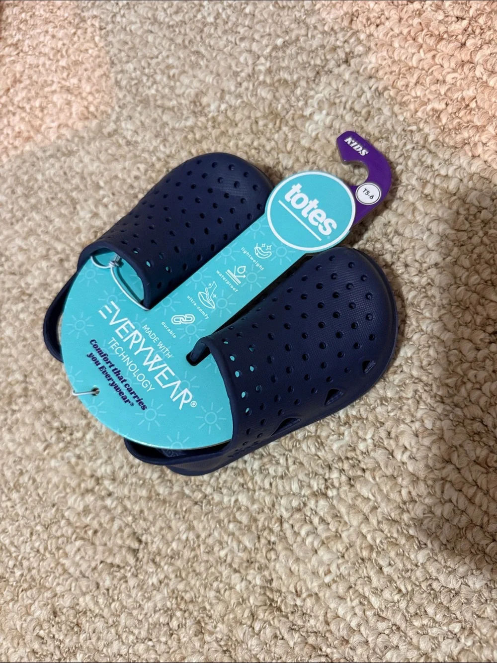 totes Navy Kids Water-Friendly Clogs size toddler 5/6